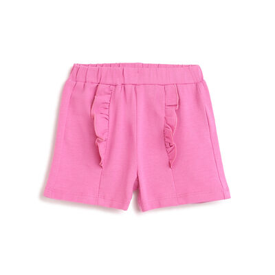 Girls Dark Pink Solid Shorts